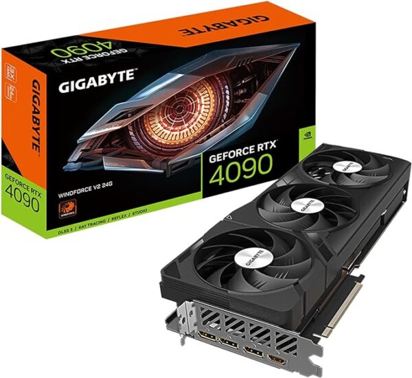 GIGABYTE GEFORCE RTX 4090 WINDFORCE V2 24G GRAPHICS CARD | 3X WINDFORCE FANS | 24GB 384-BIT GDDR6X | GV-N4090WF3V2-24GD VIDEO CARD