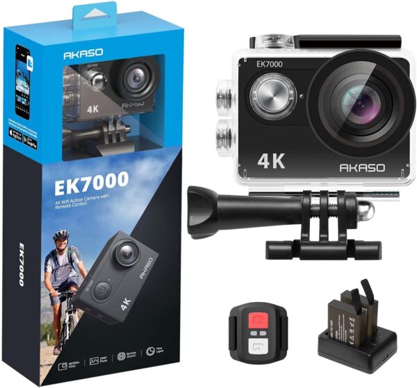 AKASO EK7000 4K30FPS 20MP ACTION CAMERA | ULTRA HD | UNDERWATER CAMERA | 170 DEGREE WIDE ANGLE