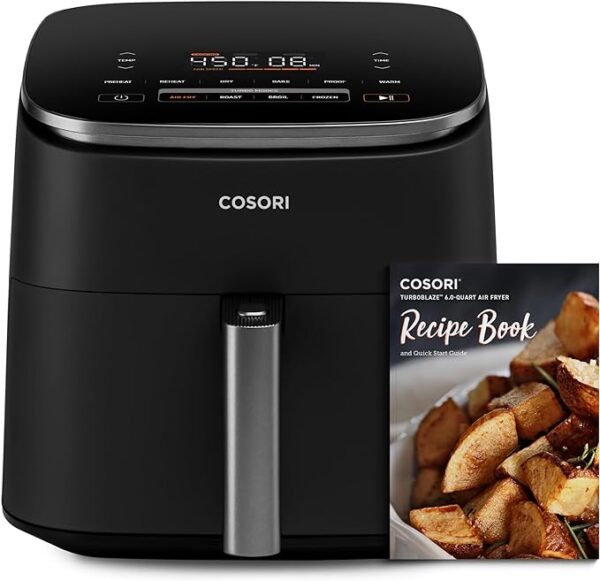 COSORI AIR FRYER TURBOBLAZE 6QT | 9-IN-1 AIRFRYER, 5 SPEEDS DRY, ROAST, PROOF | 15-MINS IN-APP RECIPES