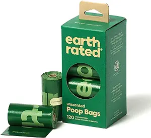 EARTH RATED DOG POOP BAGS | EXTRA THICK PET WASTE BAGS | 120 COUNT