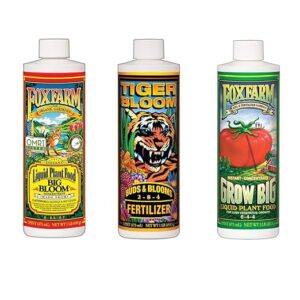 FOXFARM SOIL LIQUID TRIO PACK THE RIGHT JUICE FOR THE RIGHT USE! BIG BLOOM®, GROW BIG® AND TIGER BLOOM®